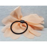 Elastic for hair, flower-shaped, with plastic knot, cream color
